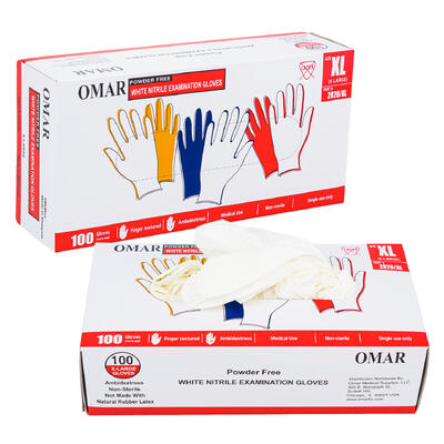 wholesale White Nitrile Examination Gloves, X-Large, 100 Count