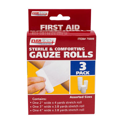 wholesale First Aid Sterile & Comforting Gauze Rolls, 3 Pack