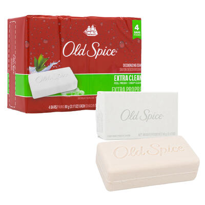 wholesale Old Spice Extra Clean Deodorizing Bar Soap 4-Pack
