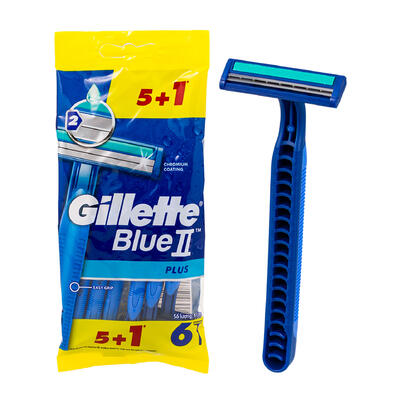 Wholesale Gillette Blue Plus II Razor 6-pack | BLUE | SKU: 19586