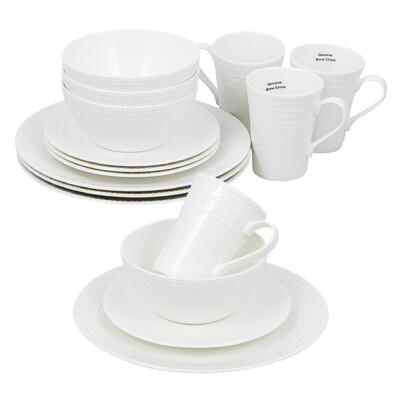 Wholesale Bone China Dinnerware Set, Dotted, 16 Pieces | | SKU: 30063