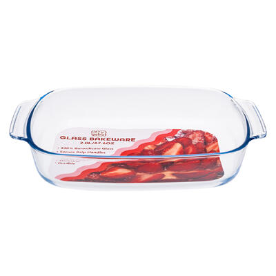 wholesale Glass Bakeware, 2.0L/67.6 oz, Secure Grip Handles, Clear, Durable