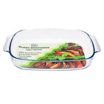 wholesale MQ Trends Glass Bakeware, 3.8L/128.5 oz, Secure Grip Handles, Clear, Durable