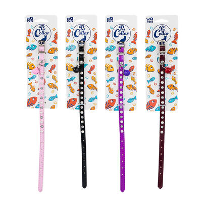 wholesale Studded Leather Pet Collar for Cats, Assorted