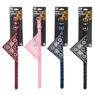 wholesale Small Pets Collar, 13.7", Adjustable Fit, Bandana Style, Assorted Colors