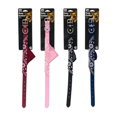 wholesale Medium Pets Collar, 15.7", Adjustable Fit, Bandana Style, Assorted Colors