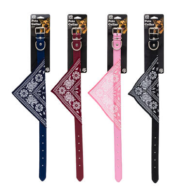 wholesale X-Large Pets Collar, 19.6", Adjustable Fit, Bandana Style, Assorted Colors