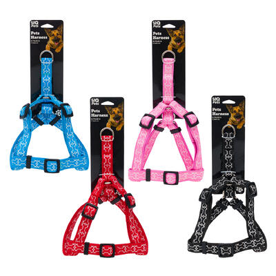 wholesale MQ Pets Dog Harness, 0.74 x 26 in, Medium Size, Dog Bone Design, Assorted Colors