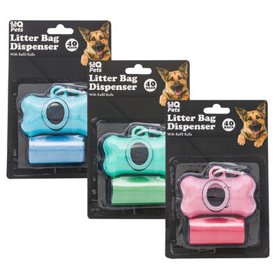 wholesale MQ Pets Litter Bag Dispenser with Refills Rolls, 40 Bags, Assorted Colors