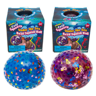 wholesale Playmaker Jumbo Easy Squeezy Under the Sea Bead Squish Ball