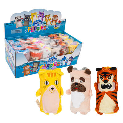 wholesale Flippies Reversible Plush Toy, 2-in-1 Plush Water Wigglers, Assorted
