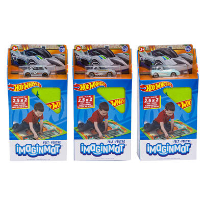 wholesale Hot Wheels Imaginmat Playset, 31 x 27", Felt, 2 Pieces, Assorted