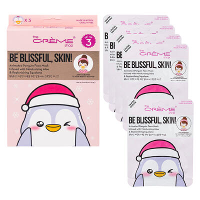 wholesale The Crème Shop Be Blissful Skin! Animated Pengiun Face Mask, Set of 3