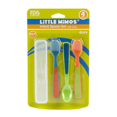 Little Mimos Infant Spoon Set with Case - 4 Pieces - BPA Free