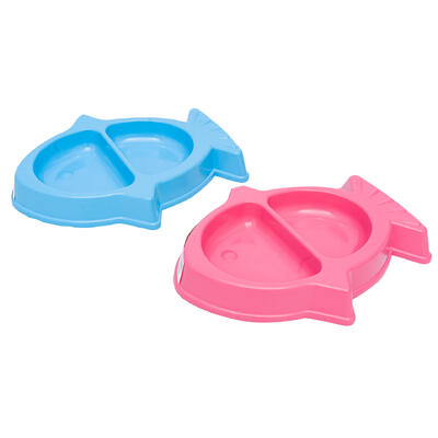 wholesale Fish Shaped Cat Bowl- Assorted Colors