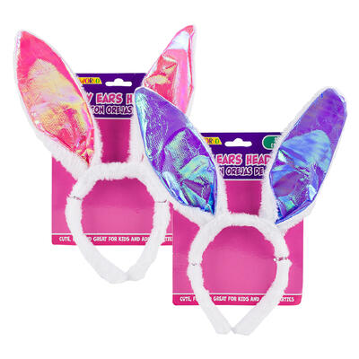 wholesale Party World Bunny Ears Headband 1pc - Assorted Colors