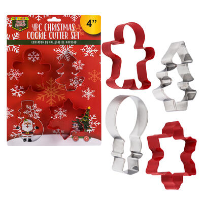 wholesale Party World 4pc Christmas Cookie Cutter Set 4"