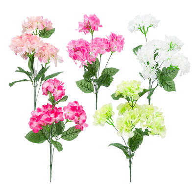 wholesale Artificial Hydrangea Bush Decor, x5 per Bush