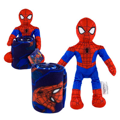 wholesale Marvel Spider-Man Character & Silk Touch Throw Set - 40x50" - 2 Pieces - Hugger and Blanket - Polyester