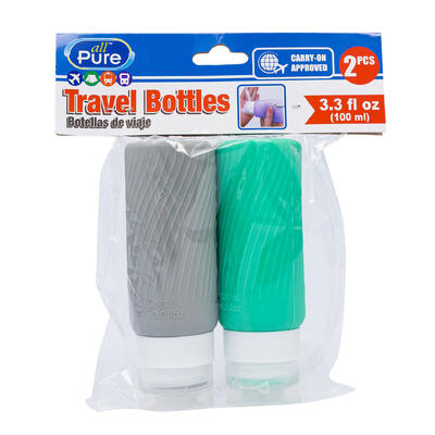 wholesale All Pure Travel Bottles 2-Piece Set, 3.3oz Carry-on Approved