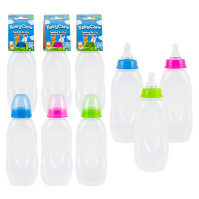 Baby Care Feeding Bottle with Silicone Nipple - 9oz - Easy Grip - Assorted Colors