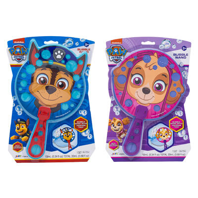 wholesale Paw Patrol Bubble Wand, 11.5 in, 1 Set, Chase and Skye Assorted