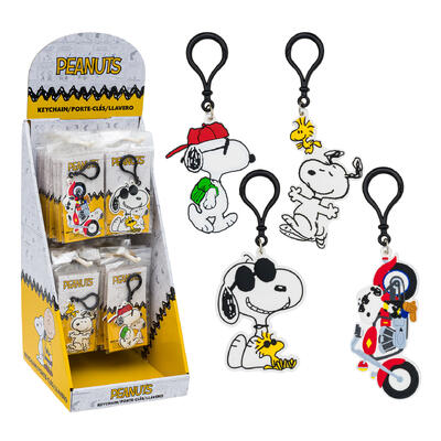wholesale Peanuts Snoopy Keychain Display, 4 Assorted Designs
