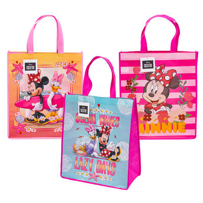 wholesale Disney Minnie Mouse Reusable Tote Bags, 16 in, Assorted Colors