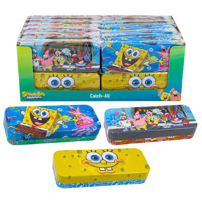 wholesale SpongeBob SquarePants Tin Pencil Case 8.5", Assorted