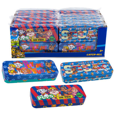 wholesale Paw Patrol Tin Pencil Case 8.5", Assorted