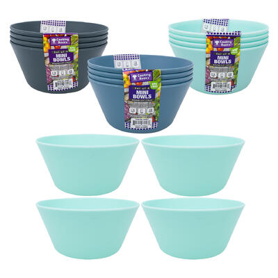 wholesale Cooking Basics Mini Bowls Set, Round 3.9 in, BPA-Free, Assorted Colors