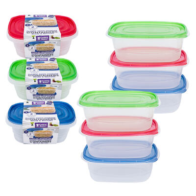 wholesale Cooking Basics Plastic Food Storage Containers, 64 oz, 2 Pack, Assorted Colors