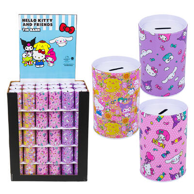 wholesale Hello Kitty and Friends Tin Savings Bank, Assorted