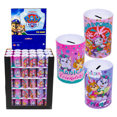 wholesale Paw Patrol Tin Savings Bank, Assorted