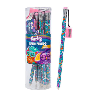 wholesale Furby Jumbo Pencil with Sharpener, 12 Pieces
