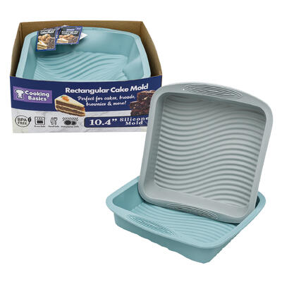 wholesale Cooking Basics Rectangular Cake Mold, 10.4 in, Silicone, Assorted Colors, BPA Free