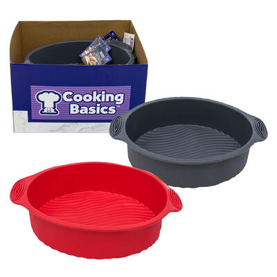 wholesale Cooking Basics Round Cake Mold, 10 in, Silicone, Assorted Colors, BPA Free