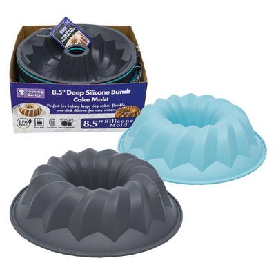 wholesale Cooking Basics Deep Silicone Bundt Cake Mold, 8.5 in, Assorted Colors, BPA Free