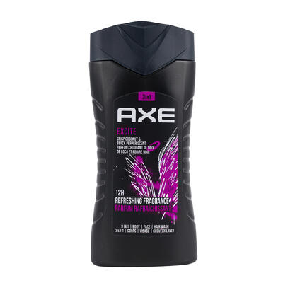 wholesale Axe Excite 3 In 1 Body Face Hair Wash - Crisp Coconut & Black Pepper Scent - 8.4oz - 12H Refreshing Fragrance
