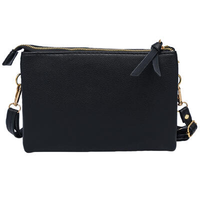 wholesale Chic Unlimited Shoulder Bag with Lock - Black/Faux Leather