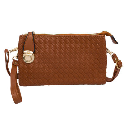 wholesale Deluxity Shoulder Bag with Lock - Brown