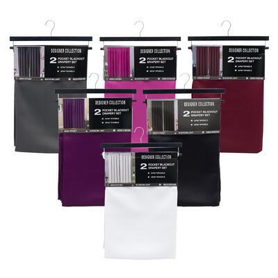 wholesale Sunrise Blackout Drapery Set, 2 Pocket Panels, 54 x 84", 2 Pieces, Assorted Colors