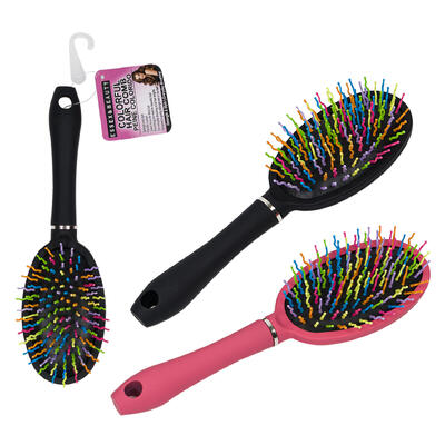 HAIR BRUSH,9.4" 2AST CLRS