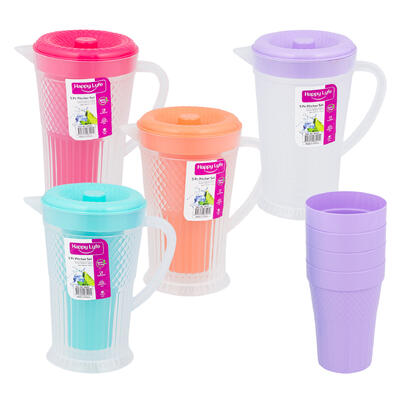 Wholesale Plastic Pitcher 5-piece Set, Assorted Colors, BPA Free ...